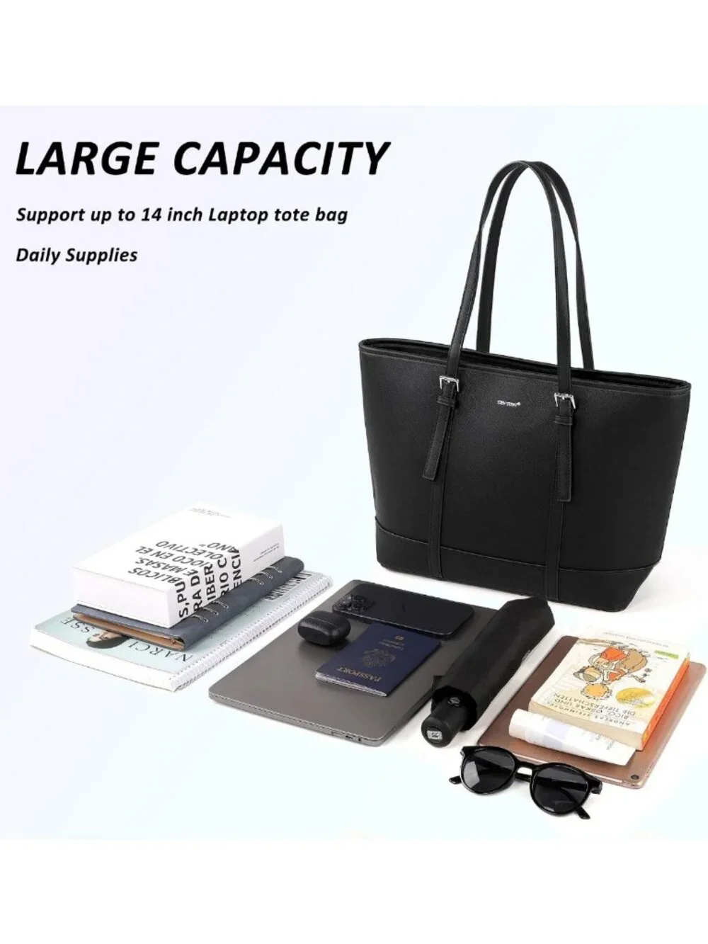 Stylish Vegan Leather Tote Bag for Women | Large Shoulder Handbag with